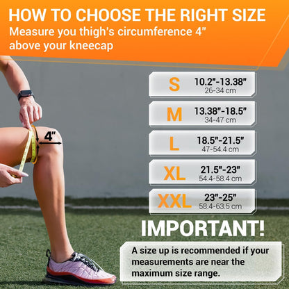 ELITE Knee Brace with Side Stabilizers & Patella Gel Pads for Maximum Knee Pain Support and fast recovery for men and women-Please Check How To Size Video (Mercury, Large)