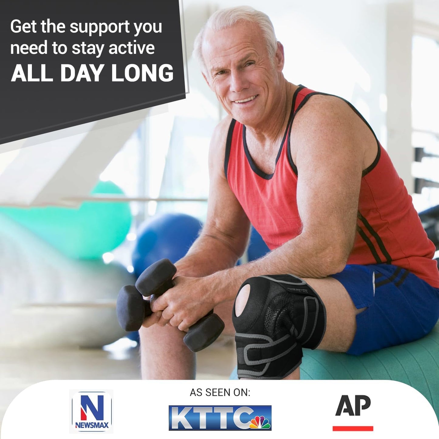 ELITE Knee Brace with Side Stabilizers & Patella Gel Pads for Maximum Knee Pain Support and fast recovery for men and women-Please Check How To Size Video (Mercury, Large)
