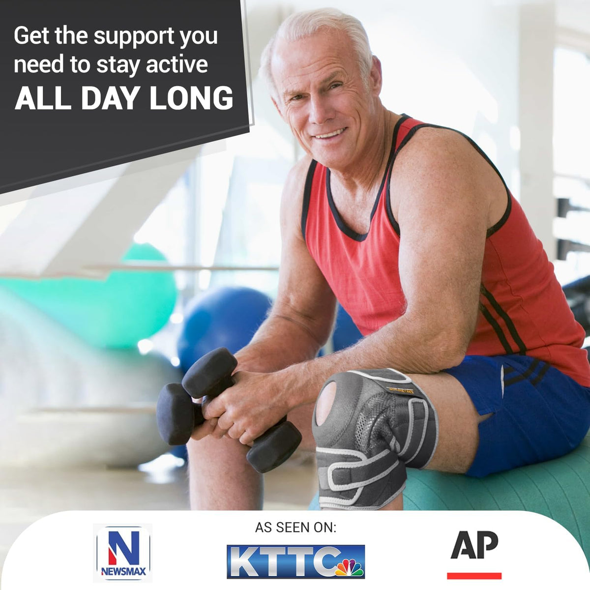 ELITE Knee Brace with Side Stabilizers & Patella Gel Pads for Maximum Knee Pain Support and fast recovery for men and women-Please Check How To Size Video (Mercury, Large)