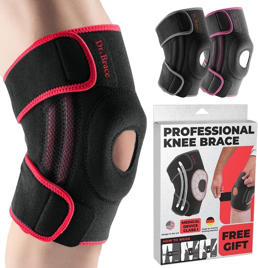 ELITE Knee Brace with Side Stabilizers & Patella Gel Pads for Maximum Knee Pain Support and fast recovery for men and women-Please Check How To Size Video (Mercury, Large)