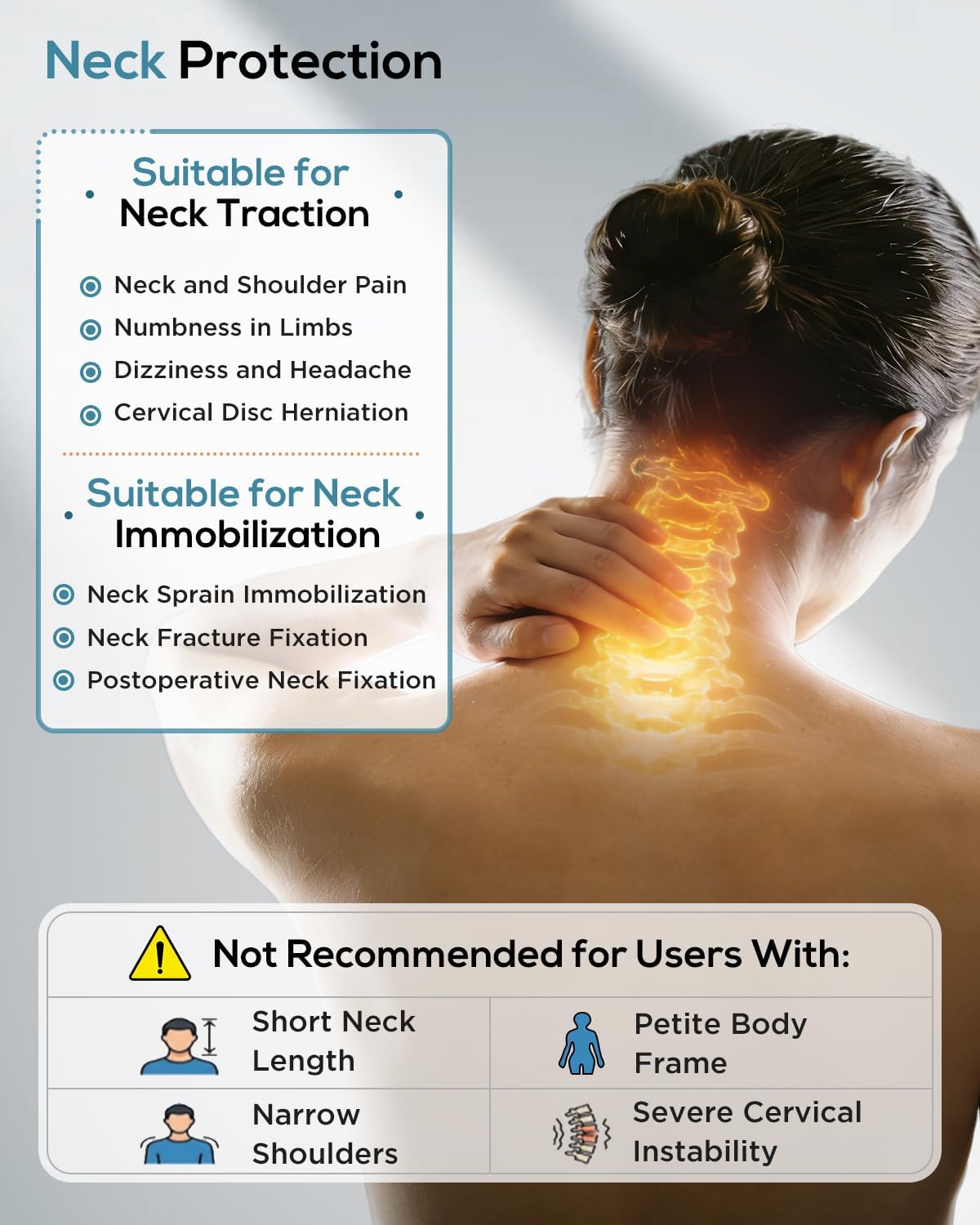 Cervical Neck Traction Device: Neck Stretcher for Cervical Pain Relief, Electric Air Pump with 3 Power Traction, Built-in 8 Airbag, Improved Stretcher for Neck Decompression and Neck Tension Relief