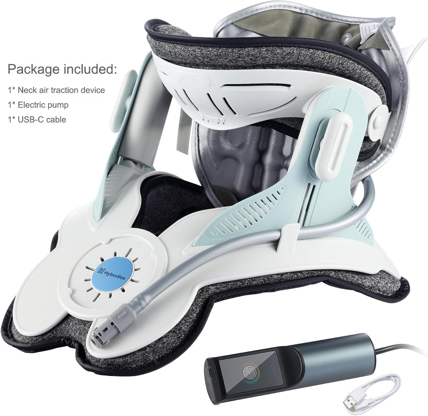 Cervical Neck Traction Device: Neck Stretcher for Cervical Pain Relief, Electric Air Pump with 3 Power Traction, Built-in 8 Airbag, Improved Stretcher for Neck Decompression and Neck Tension Relief