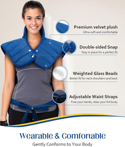 Heating Pad for Neck Shoulders and Back, 2.7lb Weighted Heat Pad for Full Body Relax, 22" x 37" Electric Heated Pad 6 Heat Levels 4 Auto-Off, Machine Washable, Birthday Gifts for Women Men Mom Dad