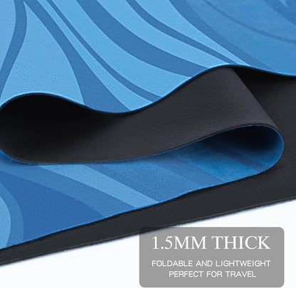 Foldable Yoga Mat, Non-slip Suede Fitness Mat With Carry Bag for Hot Yoga, Exercise, Pilates, 1.5mm Thick Lightweight Exercise Yoga Mat for Women