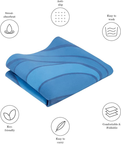 Foldable Yoga Mat, Non-slip Suede Fitness Mat With Carry Bag for Hot Yoga, Exercise, Pilates, 1.5mm Thick Lightweight Exercise Yoga Mat for Women