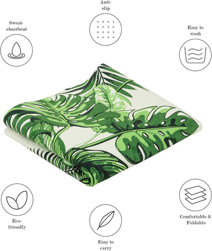 Foldable Yoga Mat, Non-slip Suede Fitness Mat With Carry Bag for Hot Yoga, Exercise, Pilates, 1.5mm Thick Lightweight Exercise Yoga Mat for Women
