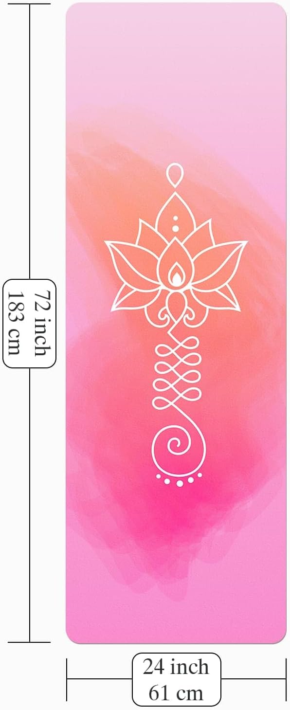 Foldable Yoga Mat, Non-slip Suede Fitness Mat With Carry Bag for Hot Yoga, Exercise, Pilates, 1.5mm Thick Lightweight Exercise Yoga Mat for Women