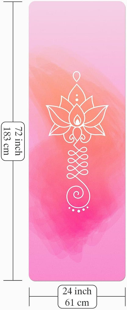 Foldable Yoga Mat, Non-slip Suede Fitness Mat With Carry Bag for Hot Yoga, Exercise, Pilates, 1.5mm Thick Lightweight Exercise Yoga Mat for Women