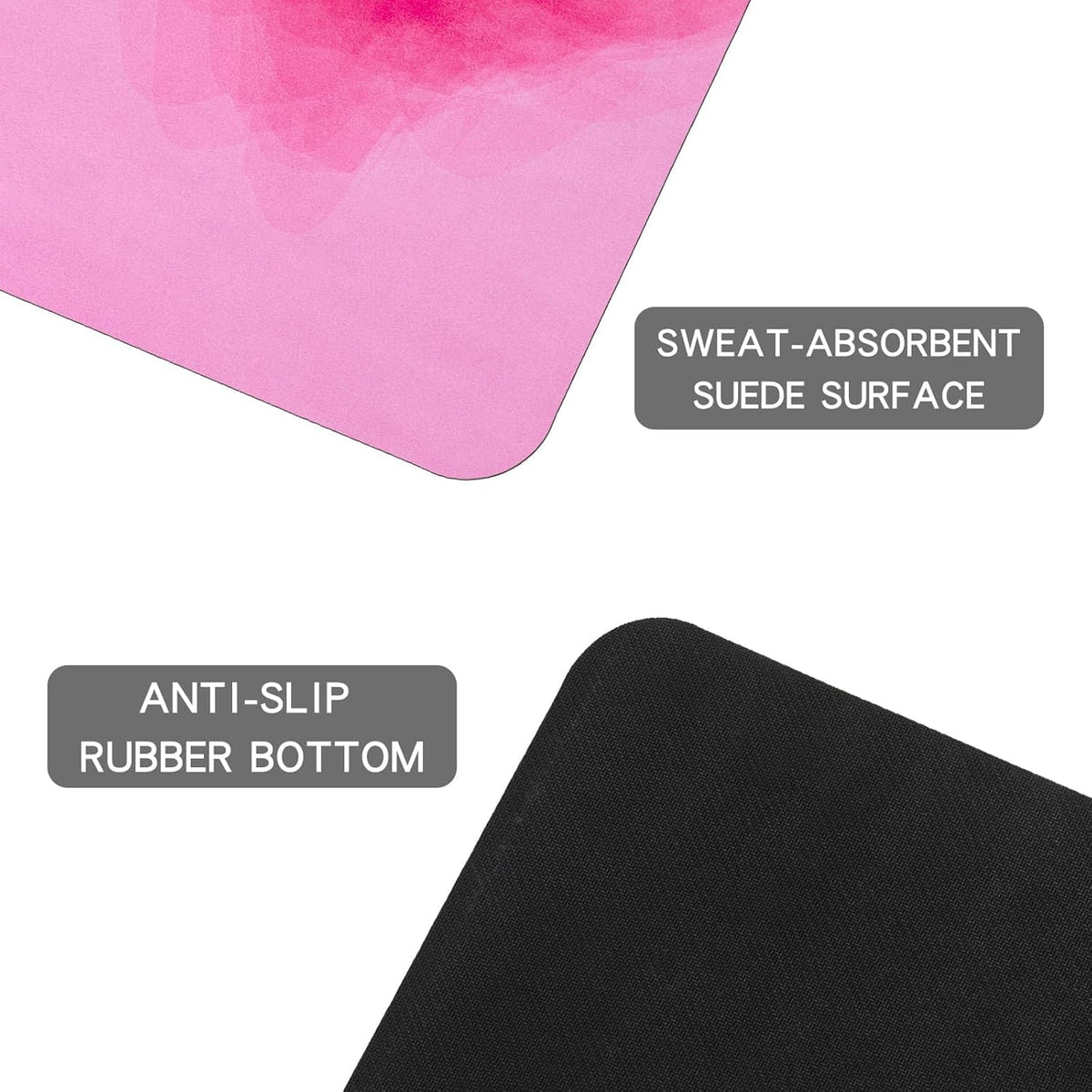 Foldable Yoga Mat, Non-slip Suede Fitness Mat With Carry Bag for Hot Yoga, Exercise, Pilates, 1.5mm Thick Lightweight Exercise Yoga Mat for Women