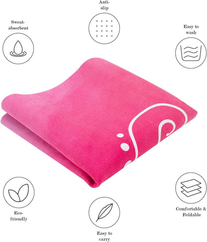 Foldable Yoga Mat, Non-slip Suede Fitness Mat With Carry Bag for Hot Yoga, Exercise, Pilates, 1.5mm Thick Lightweight Exercise Yoga Mat for Women