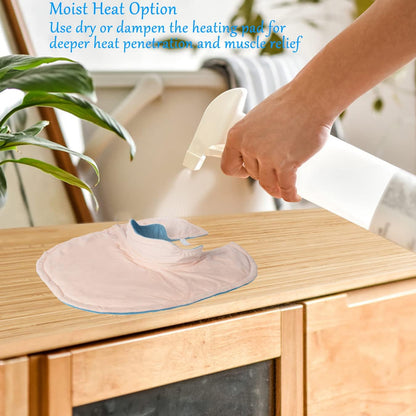 Electric Heating Pad for Neck and Shoulders, Shoulder Heating Pads, Weighted Neck Heating Pad for Pain Relief, 6 Heat Settings Far Infrared Heated Pad with Auto Off (Blue L)