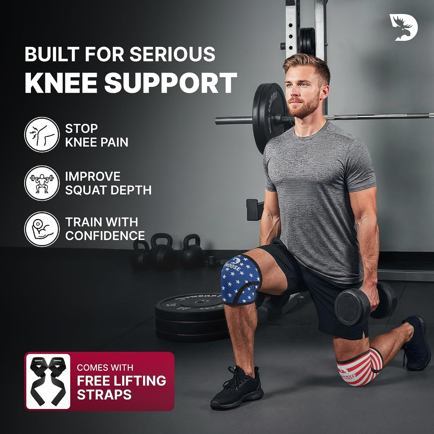 Knee Sleeves for Weightlifting (Pair) 78" Knee Wraps for Squats, Powerlifting & Joint Stability