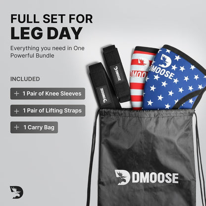 Knee Sleeves for Weightlifting (Pair) 78" Knee Wraps for Squats, Powerlifting & Joint Stability