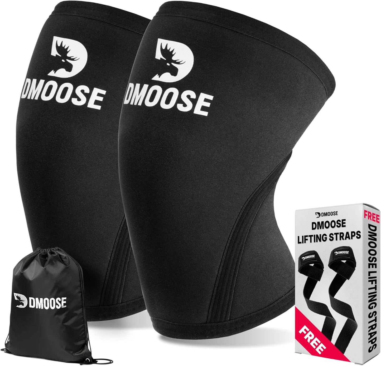 Knee Sleeves for Weightlifting (Pair) 78" Knee Wraps for Squats, Powerlifting & Joint Stability