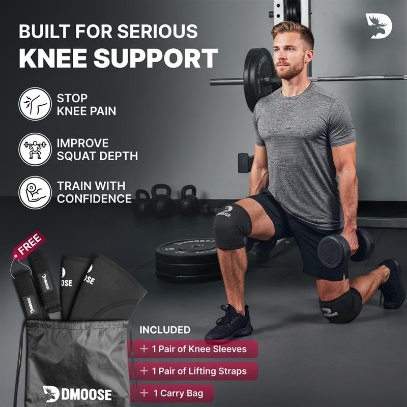 Knee Sleeves for Weightlifting (Pair) 78" Knee Wraps for Squats, Powerlifting & Joint Stability
