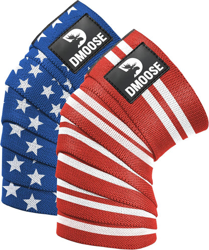 Knee Sleeves for Weightlifting (Pair) 78" Knee Wraps for Squats, Powerlifting & Joint Stability