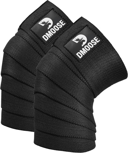 Knee Sleeves for Weightlifting (Pair) 78" Knee Wraps for Squats, Powerlifting & Joint Stability