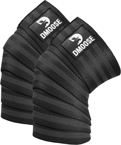Knee Sleeves for Weightlifting (Pair) 78" Knee Wraps for Squats, Powerlifting & Joint Stability