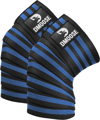 Knee Sleeves for Weightlifting (Pair) 78" Knee Wraps for Squats, Powerlifting & Joint Stability