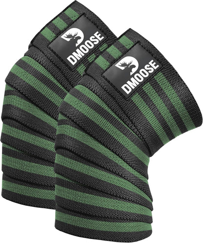 Knee Sleeves for Weightlifting (Pair) 78" Knee Wraps for Squats, Powerlifting & Joint Stability