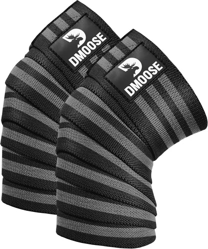 Knee Sleeves for Weightlifting (Pair) 78" Knee Wraps for Squats, Powerlifting & Joint Stability