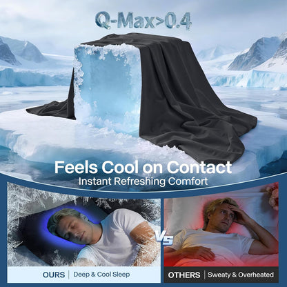 Luxury Cooling Pillowcases Queen Size 2 Pack, Q-Max>0.4 Cool Touch for Hot Sleepers&Night Sweats Beauty Sleep Anti-Frizz, Softer Than Silk Pillowcover Oeko-TEX Certified Champagne