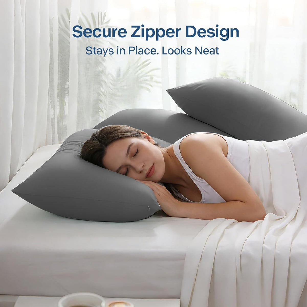 Luxury Cooling Pillowcases Queen Size 2 Pack, Q-Max>0.4 Cool Touch for Hot Sleepers&Night Sweats Beauty Sleep Anti-Frizz, Softer Than Silk Pillowcover Oeko-TEX Certified Champagne