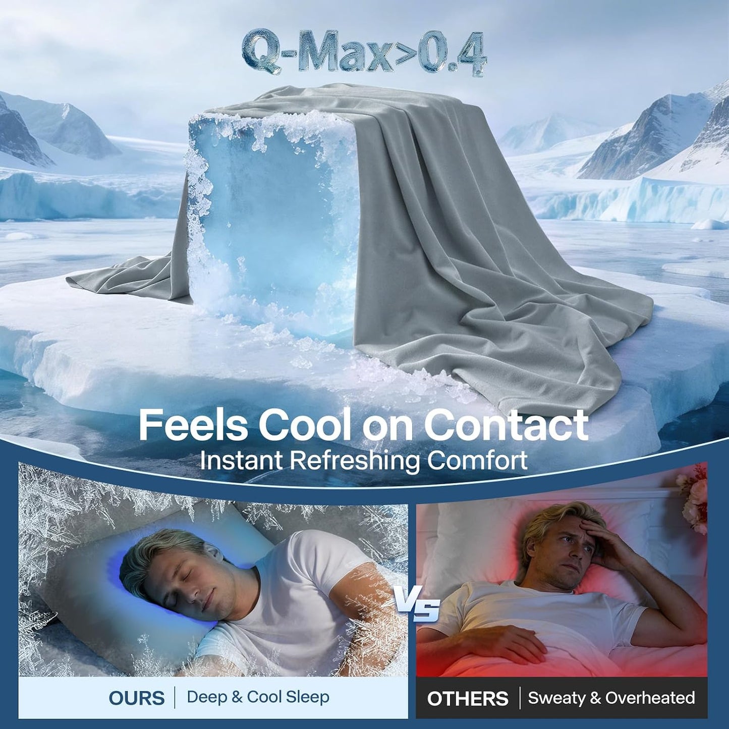 Luxury Cooling Pillowcases Queen Size 2 Pack, Q-Max>0.4 Cool Touch for Hot Sleepers&Night Sweats Beauty Sleep Anti-Frizz, Softer Than Silk Pillowcover Oeko-TEX Certified Champagne