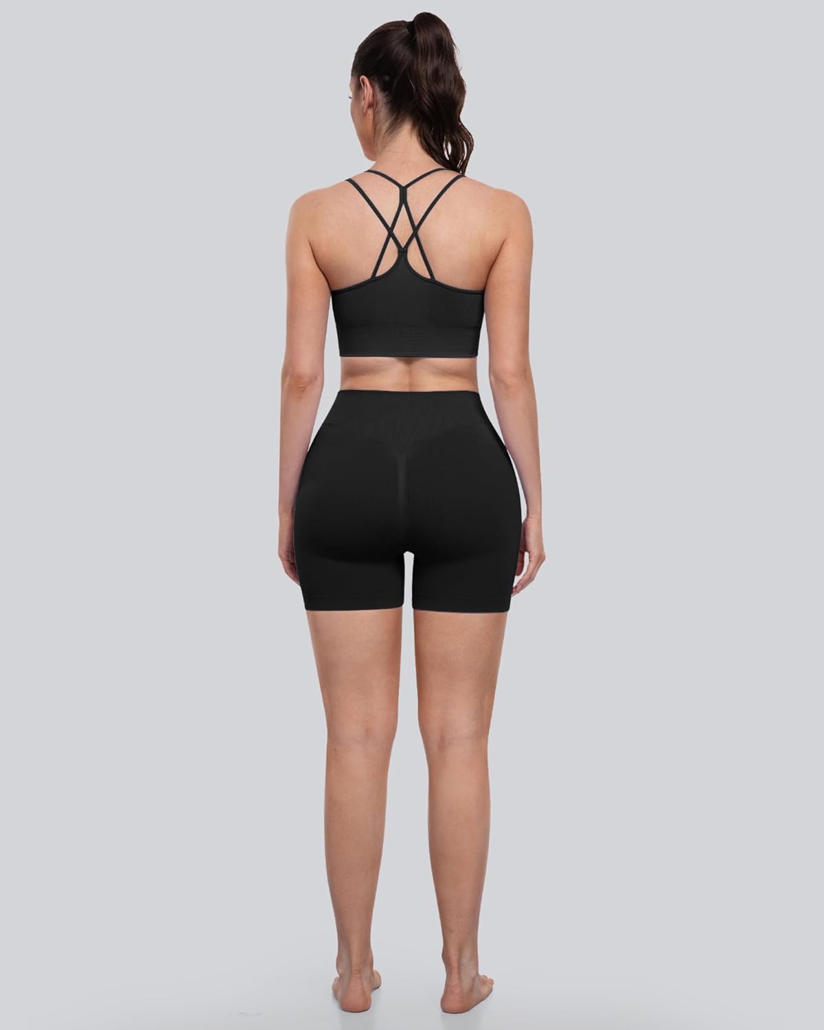 Sports Bras for Women, 4 Packs Padded High Support Workout Yoga Seamless Criss-Cross Racerback Bras