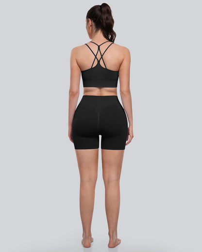 Sports Bras for Women, 4 Packs Padded High Support Workout Yoga Seamless Criss-Cross Racerback Bras