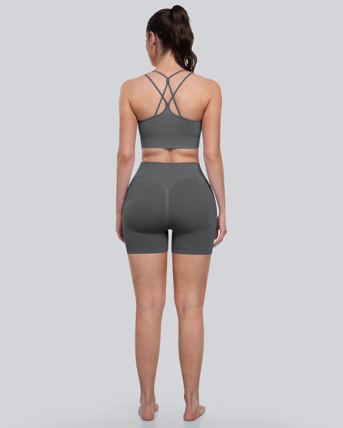 Sports Bras for Women, 4 Packs Padded High Support Workout Yoga Seamless Criss-Cross Racerback Bras
