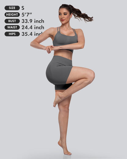 Sports Bras for Women, 4 Packs Padded High Support Workout Yoga Seamless Criss-Cross Racerback Bras
