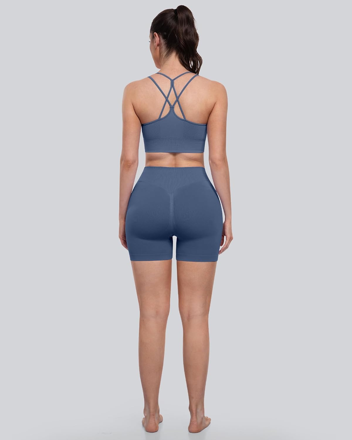 Sports Bras for Women, 4 Packs Padded High Support Workout Yoga Seamless Criss-Cross Racerback Bras