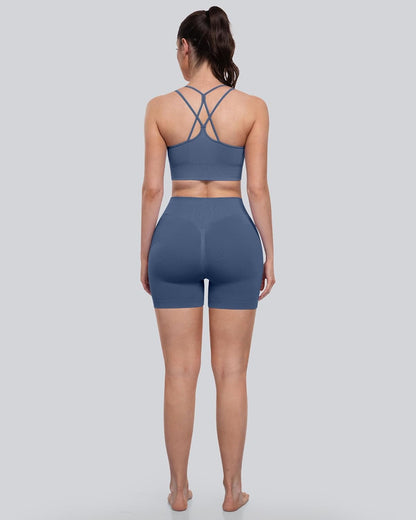 Sports Bras for Women, 4 Packs Padded High Support Workout Yoga Seamless Criss-Cross Racerback Bras