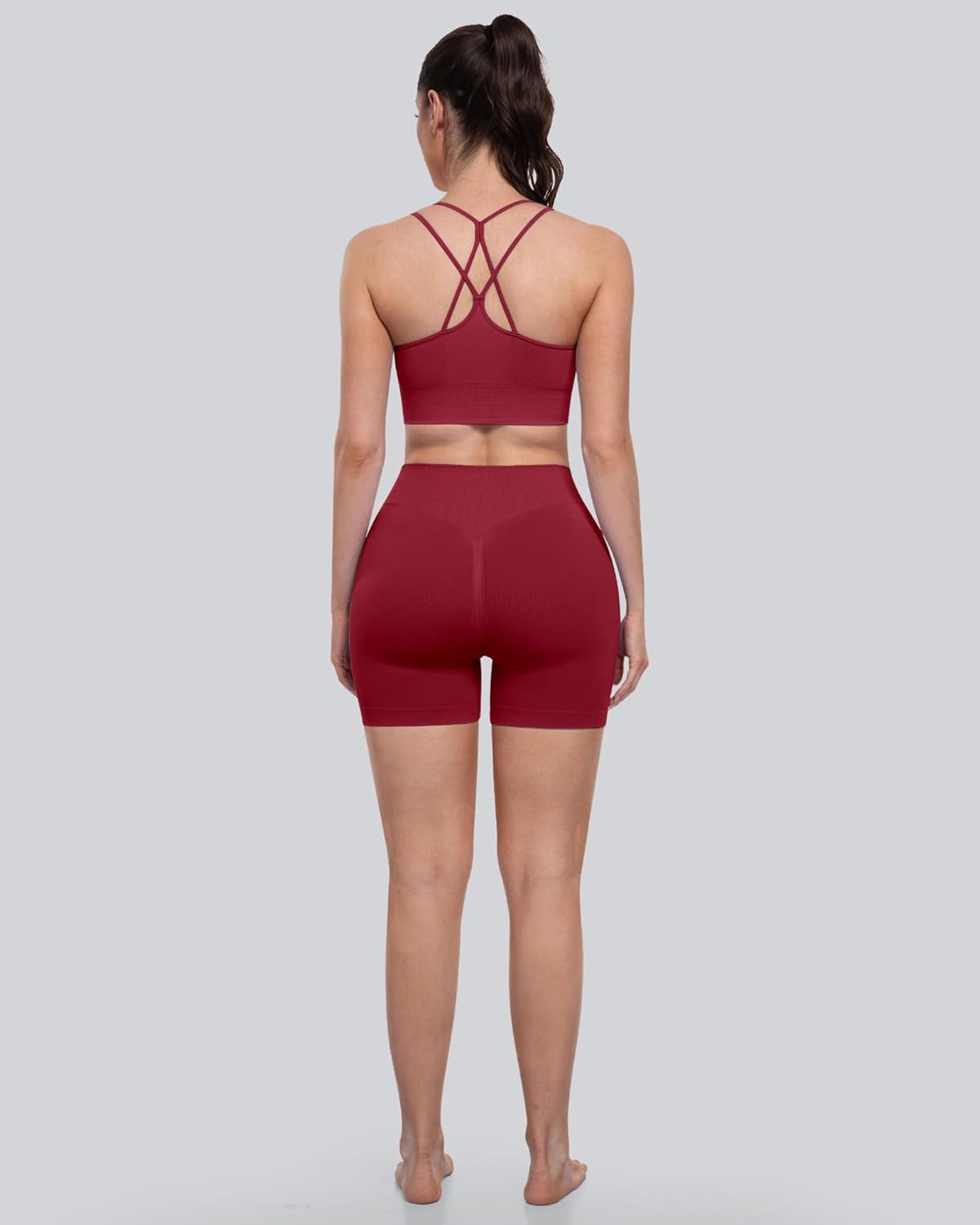 Sports Bras for Women, 4 Packs Padded High Support Workout Yoga Seamless Criss-Cross Racerback Bras