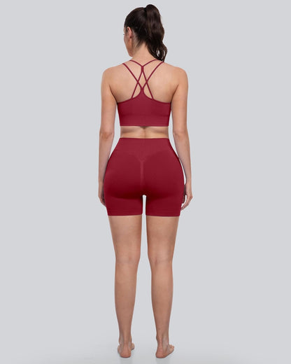 Sports Bras for Women, 4 Packs Padded High Support Workout Yoga Seamless Criss-Cross Racerback Bras