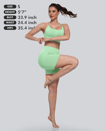 Sports Bras for Women, 4 Packs Padded High Support Workout Yoga Seamless Criss-Cross Racerback Bras