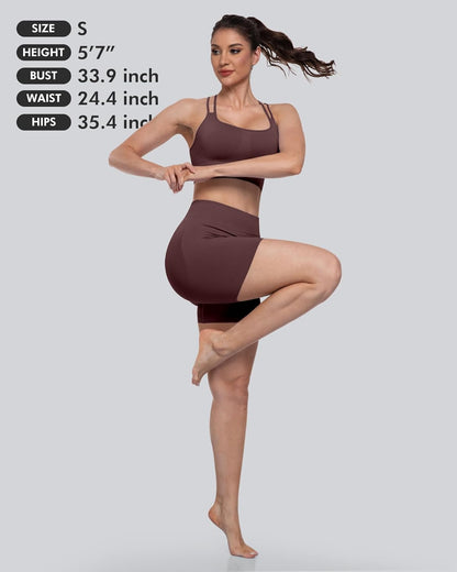 Sports Bras for Women, 4 Packs Padded High Support Workout Yoga Seamless Criss-Cross Racerback Bras