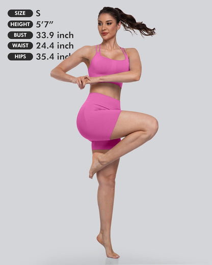 Sports Bras for Women, 4 Packs Padded High Support Workout Yoga Seamless Criss-Cross Racerback Bras