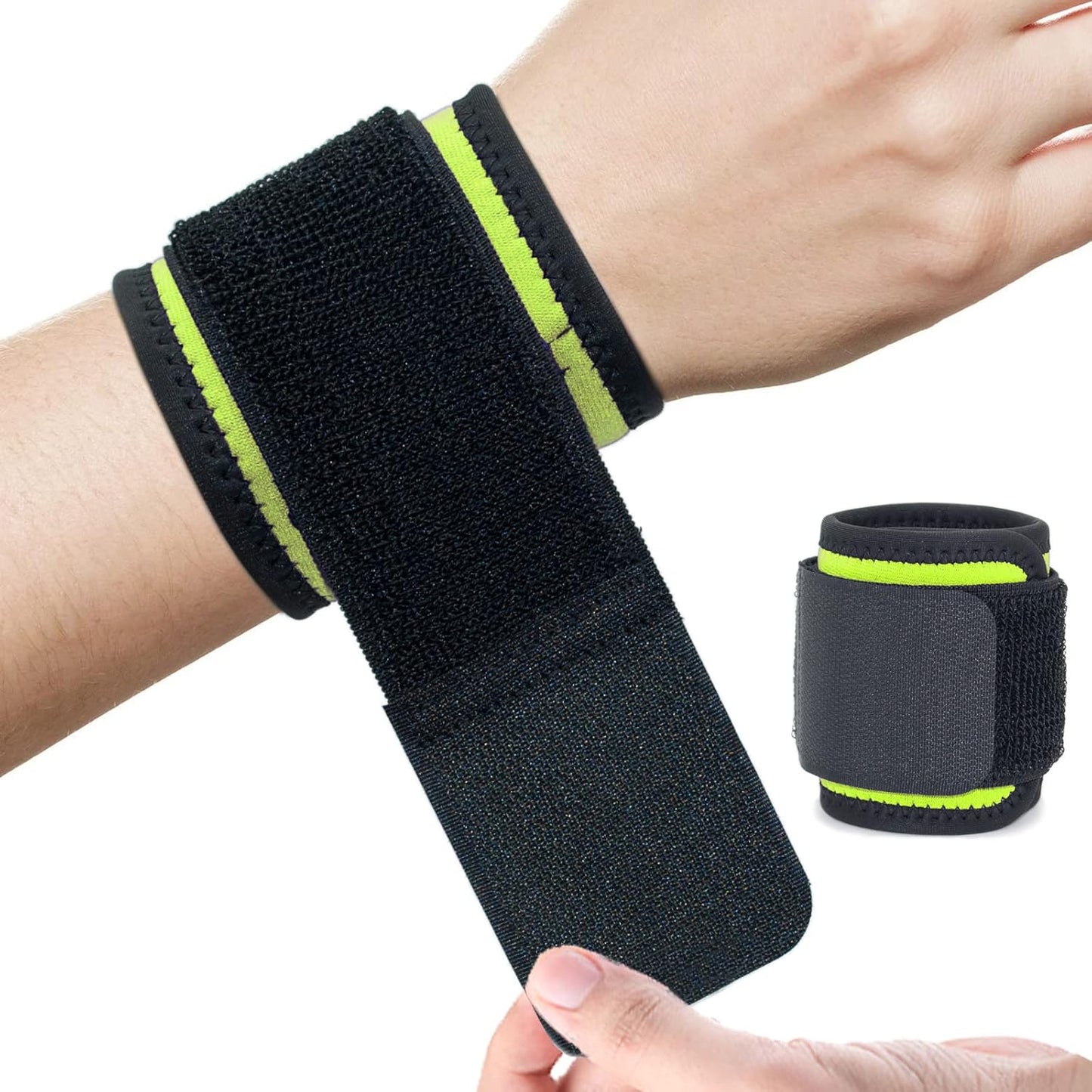 Wrist Brace, 2 PACK Wrist Wraps for Carpal Tunnel for Women, Highly Elastic Compression Support for Yoga/Night Sleep/Fitness/Sports/Pain Relief/Weightlifting, Adjustable Wrist Sweat Bands-Orange