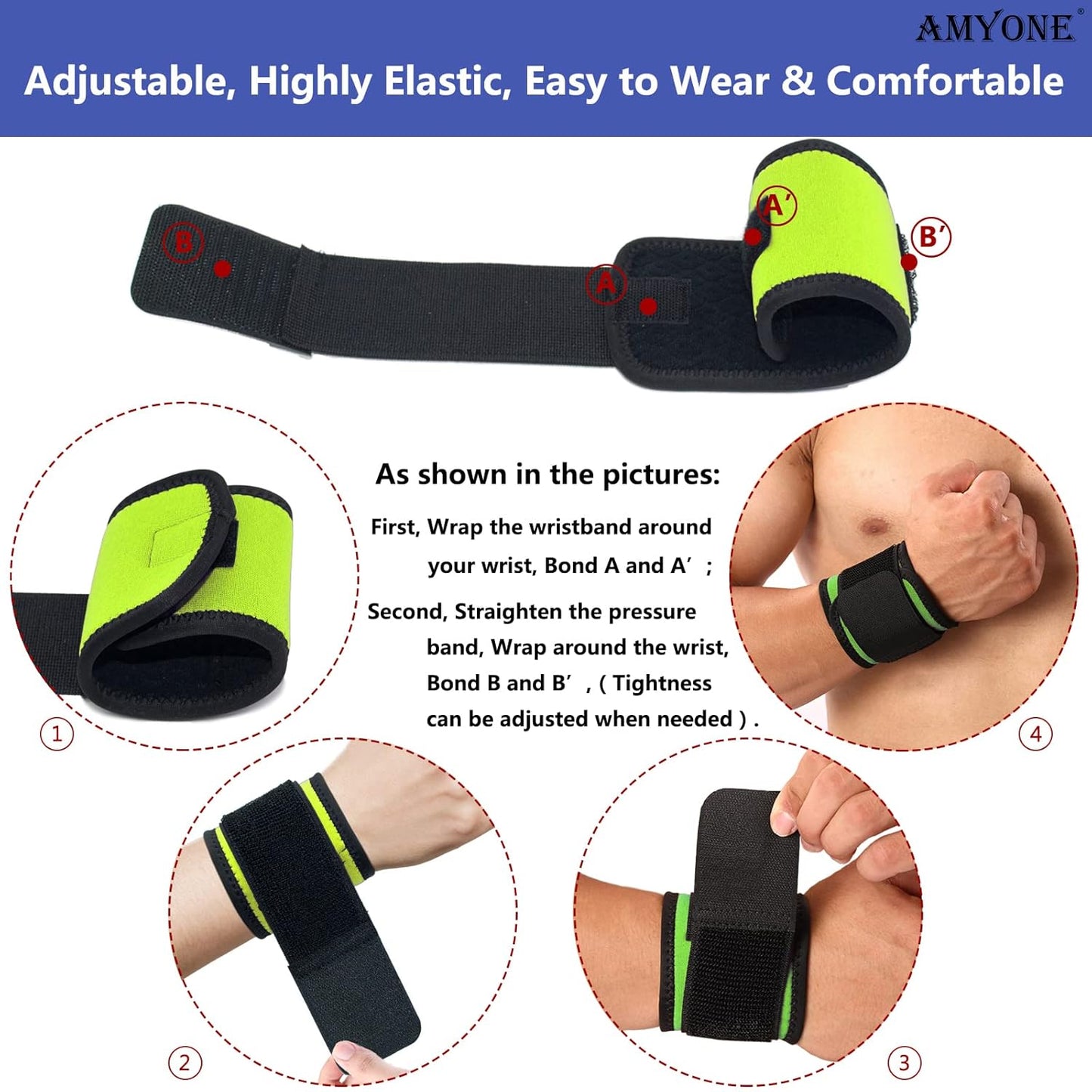 Wrist Brace, 2 PACK Wrist Wraps for Carpal Tunnel for Women, Highly Elastic Compression Support for Yoga/Night Sleep/Fitness/Sports/Pain Relief/Weightlifting, Adjustable Wrist Sweat Bands-Orange