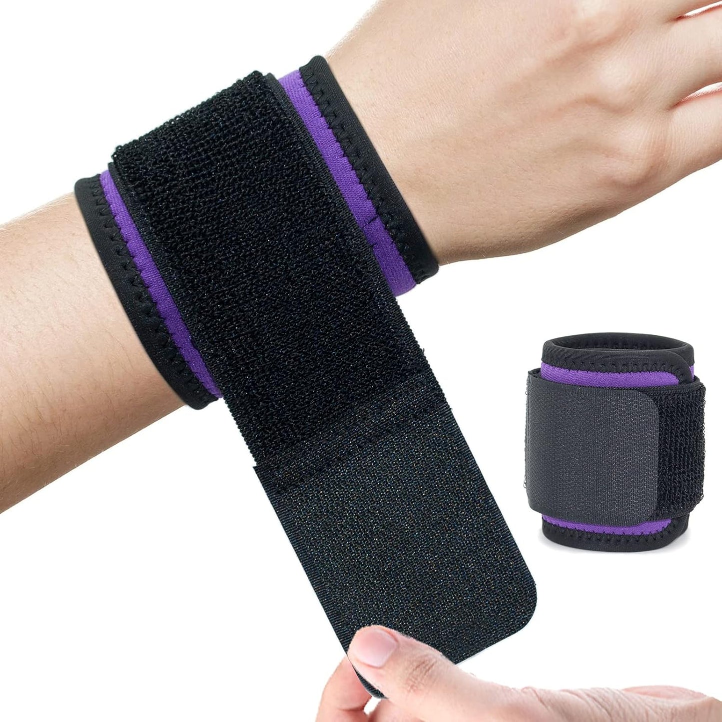 Wrist Brace, 2 PACK Wrist Wraps for Carpal Tunnel for Women, Highly Elastic Compression Support for Yoga/Night Sleep/Fitness/Sports/Pain Relief/Weightlifting, Adjustable Wrist Sweat Bands-Orange