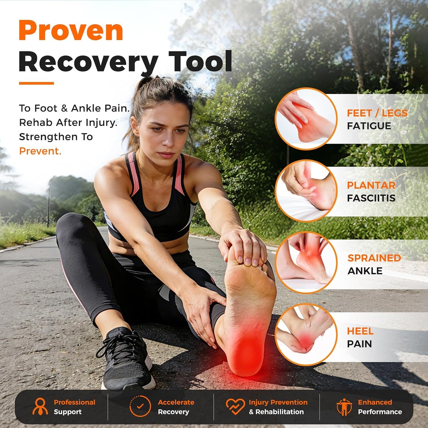 Adjustable Balance Board for Ankle Strengthening & Stability | Recovery for sprains & plantar fasciitis. Includes video guide for single leg training. Adjustable stability board.
