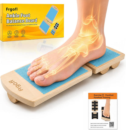 Adjustable Balance Board for Ankle Strengthening & Stability | Recovery for sprains & plantar fasciitis. Includes video guide for single leg training. Adjustable stability board.