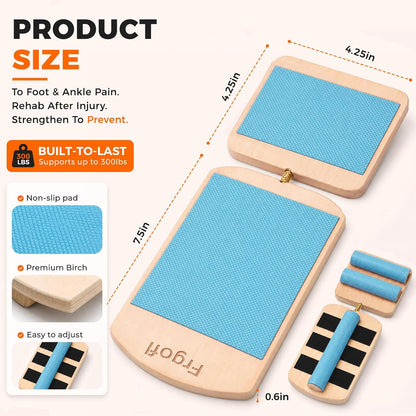 Adjustable Balance Board for Ankle Strengthening & Stability | Recovery for sprains & plantar fasciitis. Includes video guide for single leg training. Adjustable stability board.