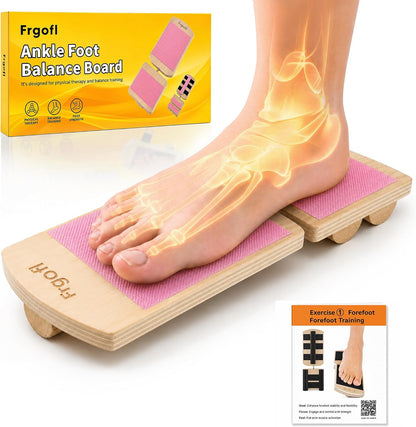 Adjustable Balance Board for Ankle Strengthening & Stability | Recovery for sprains & plantar fasciitis. Includes video guide for single leg training. Adjustable stability board.