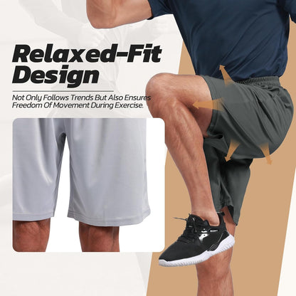3 Pack Gym Basketball Mens Shorts - Quick Dry Black Workout Athletic Shorts with Pockets for Casual Running(S-6XL)