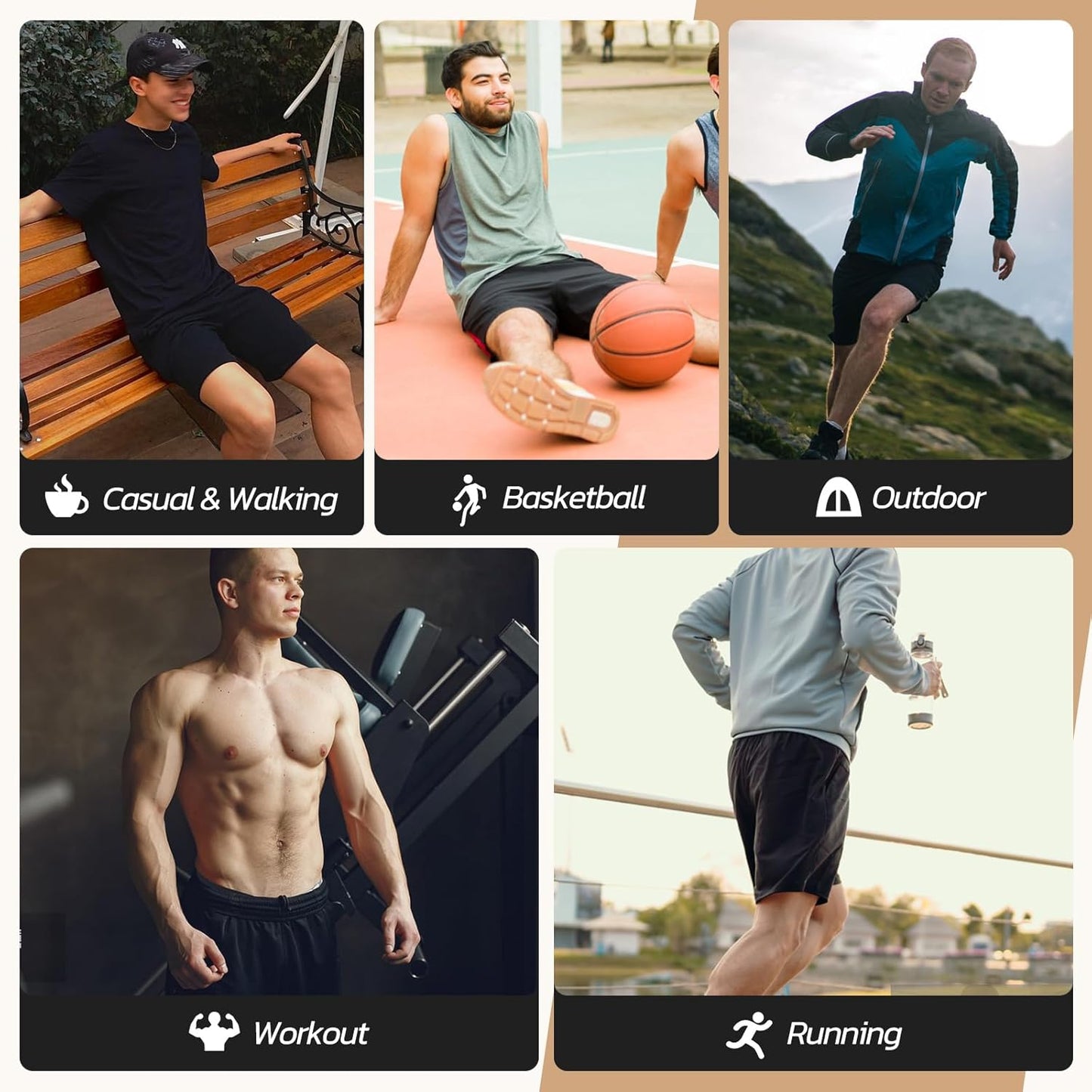 3 Pack Gym Basketball Mens Shorts - Quick Dry Black Workout Athletic Shorts with Pockets for Casual Running(S-6XL)