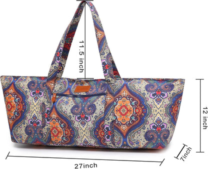 Large Yoga Mat Bag for Women Men, Travel Gym Bag for Pilates Office Beach Workout, Yoga Mat Tote Carrier with Mat Strap for 1/4" 1/2" Thick Exercise Yoga Mat