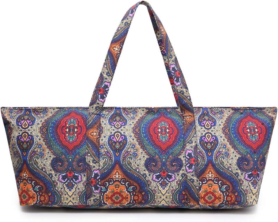 Large Yoga Mat Bag for Women Men, Travel Gym Bag for Pilates Office Beach Workout, Yoga Mat Tote Carrier with Mat Strap for 1/4" 1/2" Thick Exercise Yoga Mat